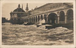 Flooding - Santa Cruz Casino and Beach California Postcard Postcard Postcard