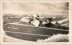 Miss California - Girls in Boat, Studio Photo Santa Cruz, CA Postcard Postcard Postcard