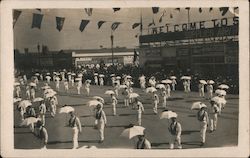 Parade, Men with White Umbrellas Santa Cruz, CA Postcard Postcard Postcard