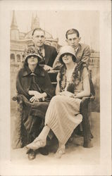 Two Men and Two Women Posing for a Photo Santa Cruz, CA Postcard Postcard Postcard