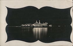 Boardwalk & Casino at Night Santa Cruz, CA Postcard Postcard Postcard