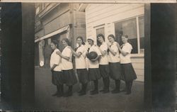 1913 Girl's High School Basketball Team Postcard