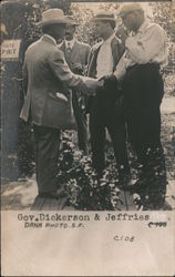 James Jeffries and Nevada Governor Denver S. Dickerson Postcard