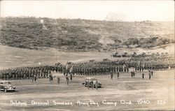 Saluting General Sweeney, Army Day, 1940, Camp Ord Fort Ord, CA Postcard Postcard Postcard