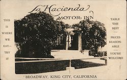 La Hacienda Motor Inn King City, CA Postcard Postcard Postcard