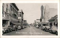 Downtown Scene, State Theatre Monterey, CA Postcard Postcard Postcard