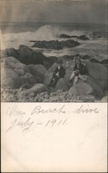 Children "On Beach Drive" Postcard