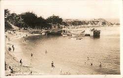 Lover's Point, Glass Bottom Boats - Beach Postcard