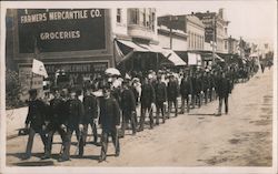 Men Marching Down The Street 1908 Salinas, CA Postcard Postcard Postcard