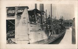 Barge, Boat Destroyed by Fire Postcard