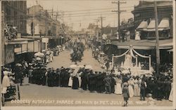 Goddess' Auto-Float, Parade on Main St. Postcard