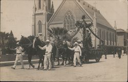 Horse Drawn Parade Float Petaluma, CA Postcard Postcard Postcard