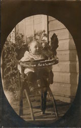 Are You From Petaluma? Baby in High Chair With Chicken California Postcard Postcard Postcard