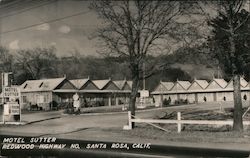 Motel Sutter, Redwood Highway North Postcard