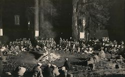 Campfire Meeting - Bohemian Grove Campground Postcard