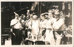 Shirtless Gentlemen Drinking with Funny Hats - Bohemian Club Monte Rio, CA Postcard Postcard Postcard