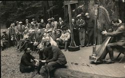 Bohemian Grove, Harpist Monte Rio, CA Postcard Postcard Postcard