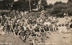 A Large Group of Kids on a Sandy Beach Monte Rio, CA Johnson Photo Postcard Postcard Postcard