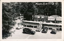 Busses and Cars on the Street Monte Rio, CA Postcard Postcard Postcard