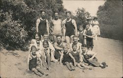 Group of swimmers posing on beach Family group Monte Rio, CA Postcard Postcard Postcard