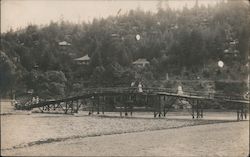 People Crossing a Foot Bridge Monte Rio, CA Postcard Postcard Postcard