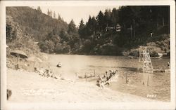 Bathers at Sandy Beach Monte Rio, CA Postcard Postcard Postcard