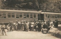 A Group of People in Front of a Train Monte Rio, CA Postcard Postcard Postcard