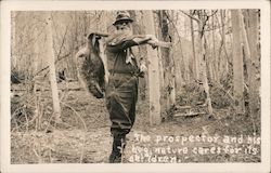 The prospector and his hog, nature cares for its children. Monte Rio, CA Postcard Postcard Postcard