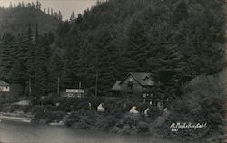 A River Bank with Buildings Monte Rio, CA Postcard Postcard Postcard