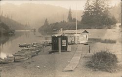 Boats on the River Bank Monte Rio, CA Postcard Postcard Postcard