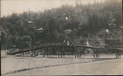 Walking Bridge Over the Russian River Monte Rio, CA Postcard Postcard Postcard