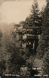 People on the Balcony at Glen Rita Monte Rio, CA Johnson Photo Postcard Postcard Postcard