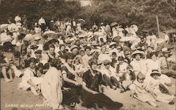 Bathers Gathered at Sandy Beach Monte Rio, CA Postcard Postcard Postcard