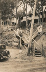 People on Stairs on the Side of a Hill Postcard