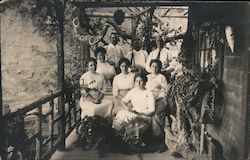 Cresent Crag porch with family picture Monte Rio Calif California Postcard Postcard Postcard