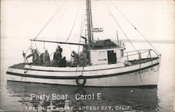 Party Boat Carol E The Ties Wharf Bodega Bay, Calif. Postcard