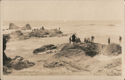 Fishing at "The Fishing Rocks." Sea View Sonoma Co Jenner, CA Postcard Postcard Postcard