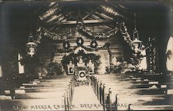 Camp Meeker Church - Decorated Xmas 1911 Postcard