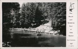 Beach and Swimming Pool Camp Meeker, CA Braun Photo Postcard Postcard Postcard