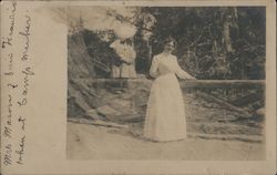 Mother and Child on bridge at Camp Meeker Postcard