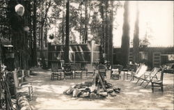 Chairs Around a Camp Fire Pit Postcard