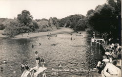 Swimmers on Russian River Postcard