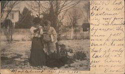 Two Women in the Snow Healdsburg, CA Postcard Postcard Postcard