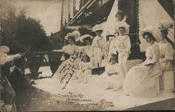 Water Carnival float in Healdsburg with maidens and children 1908 Postcard