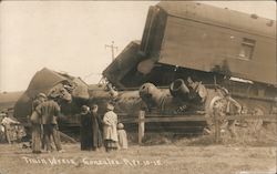 Train Wreck, Gonzales, CA, April 10-15 Postcard