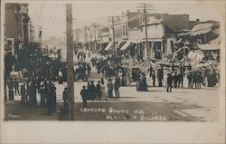 Looking South on Main Street after Earthquake Salinas, CA Postcard Postcard Postcard