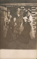 Staged Photo "Ranch No. 3" Group of Women Postcard