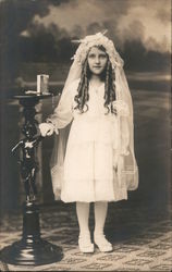 A Young Girl in a Conformation Dress Postcard