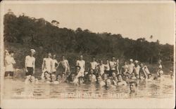 US Navy Sailors Beach Party, Bahia c1917 Postcard