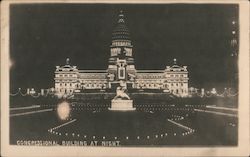 Congressional Building at Night Postcard